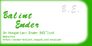 balint ender business card